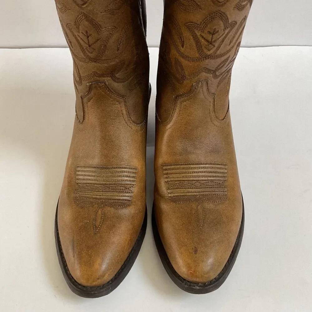 ARIAT Heritage R Toe Western Boots Sz 7.5B Copper Brown 10035999 Cowgirl - Picture 7 of 12